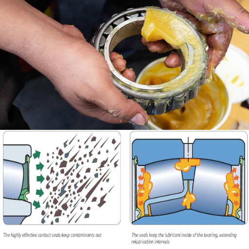 What are the benefits of using grease for bearing lubrication