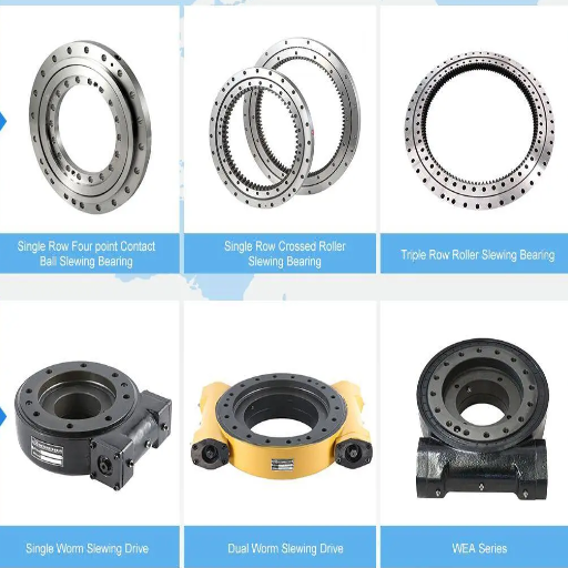 What are the key types of slewing bearings